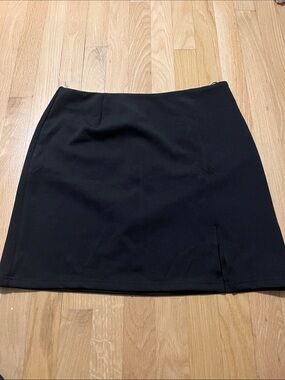 Women’s Black Mini Skirt with Side Slit